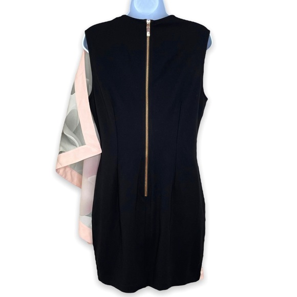 Ted Baker Lizeey Porcelain Rose Print Layered Jersey Sheath Dress Size 4 - Picture 2 of 6